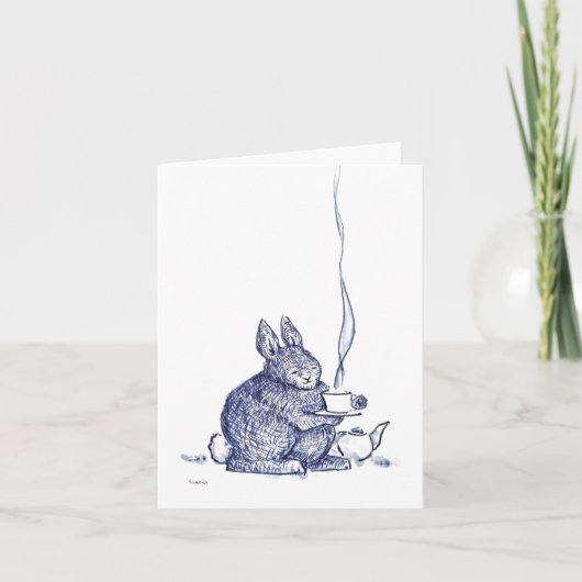 Carte de vœux de rétablissement Blue Bunny (Devant)