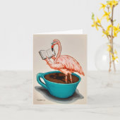 Carte de vœux de rétablissement Flamingo (Fleur jaune)