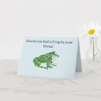 Carte de vœux de rétablissement : Grenouille dans