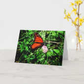 Carte de vœux de rétablissement "Papillon monarque (Fleur jaune)