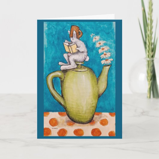 Carte de vœux de rétablissement Rabbit Tea (Devant)