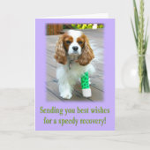 Carte de vœux de rétablissement rapide Chien Spani (Devant)