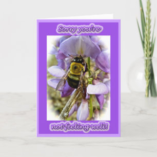 Carte de vœux de rétablissement Wisteria & Abeille
