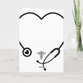 Carte de vœux de retraite BW Stéthoscope (Dos)