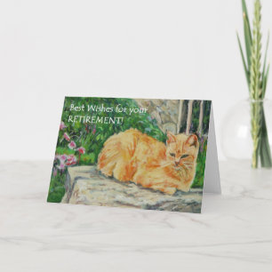 Carte de voeux de retraite, Ginger Cat