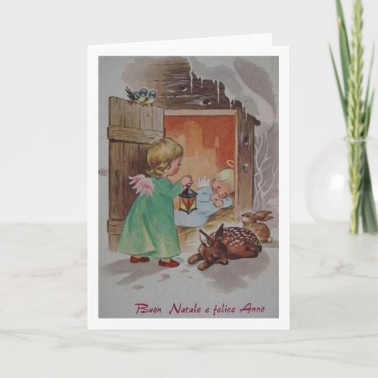 Carte de voeux de rétro Noël italien et de (Devant)