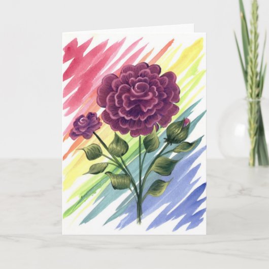 Carte de voeux de rose de magenta (Devant)