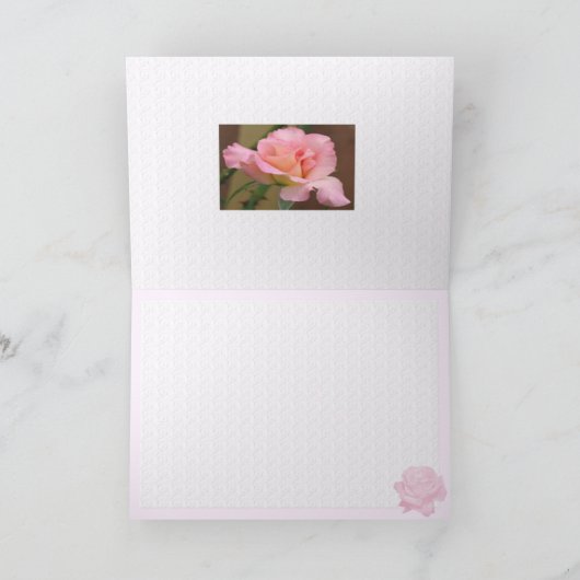 Carte de voeux de rose de rose (Intérieur)