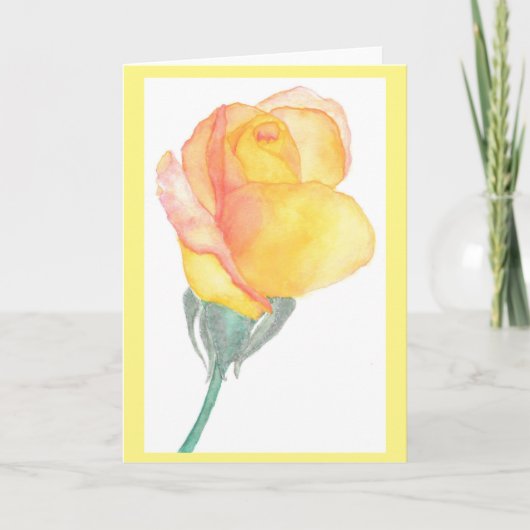 Carte de voeux de rose jaune (Devant)