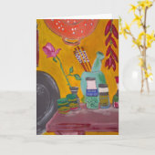 Carte de voeux de safran et de piments (Fleur jaune)