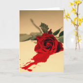 Carte de voeux de saignée de rose rouge (Fleur jaune)
