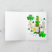 Carte de voeux de Saint Patrick Vin Shamrock (Intérieur)