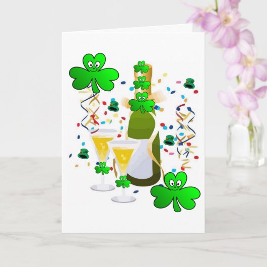 Carte de voeux de Saint Patrick Vin Shamrock (Orchidée)