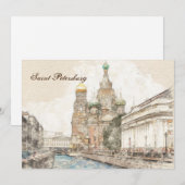 Carte de vœux de Saint-Pétersbourg Russie | Ville  (Devant / Derrière)