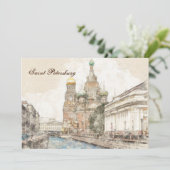 Carte de vœux de Saint-Pétersbourg Russie | Ville  (Debout devant)