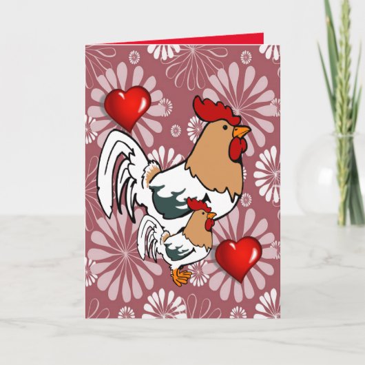Carte de voeux de Saint-Valentin poulet (Devant)