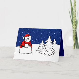 Carte de vœux de saison de bonhomme de neige