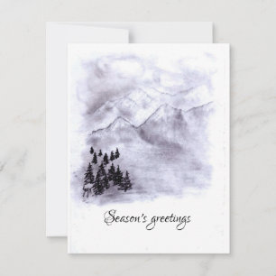 Carte de vœux de saison dessinée à la main