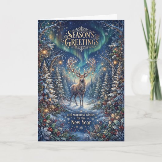 Carte de vœux de saison du renne céleste (Devant)