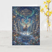 Carte de vœux de saison du renne céleste (Fleur jaune)