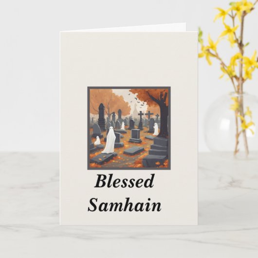 Carte de vœux de Samhain bénie (Fleur jaune)