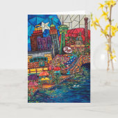 Carte de voeux de San Antonio de mosaïque (Fleur jaune)