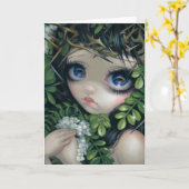 Carte de voeux "de sauterelle noire" (Fleur jaune)