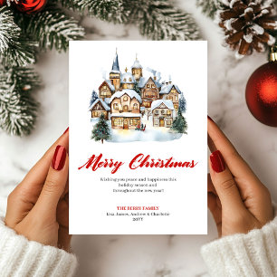 Carte de vœux de scène de Noël classique élégante