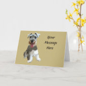 Carte de voeux de Schnauzer miniature (Fleur jaune)