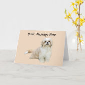 Carte de voeux de Shih Tzu (Fleur jaune)