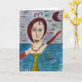 Carte de voeux de Showgirl (vide à l'intérieur) (Fleur jaune)