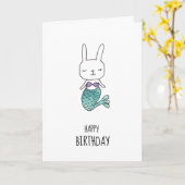 Carte de voeux de sirène de joyeux anniversaire (Fleur jaune)