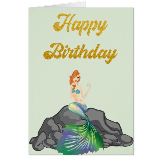 Carte De Voeux De Sirene De Joyeux Anniversaire Zazzle Be