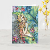 Carte de voeux de sirène d'eau douce par M. Harris (Fleur jaune)