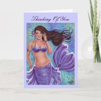 Carte de voeux de sirène d'Imaginaire violet par R