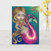 Carte de voeux "de sirène étonnée" (Fleur jaune)