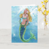 Carte de voeux de sirène irrésistible (Fleur jaune)