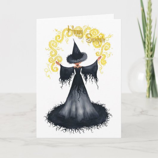 Carte de voeux de sorcière de Samhain (Devant)