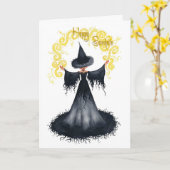 Carte de voeux de sorcière de Samhain (Fleur jaune)