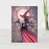 Carte de voeux de sorcière et de hibou (Devant)