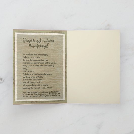 Carte de voeux de St Michael w/prayer (Intérieur)