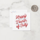 Carte de vœux de stationery pour le 4 juillet (Rou (Devant/Arrière en situation)