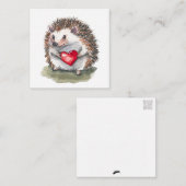 Carte de vœux de style carte postale Hérisson chal (Devant / Derrière)