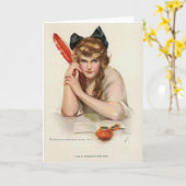 Carte de voeux de stylo de cannette de Madame With (Fleur jaune)