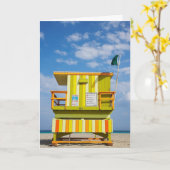 Carte de voeux de support de garde de vie de Miami (Fleur jaune)