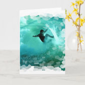 Carte de voeux de surf sans fil (Fleur jaune)