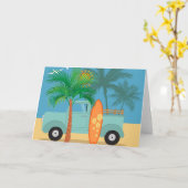 Carte de vœux de surfeur (Fleur jaune)