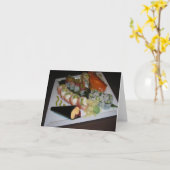 Carte de voeux de "sushi" (Fleur jaune)