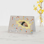 Carte de voeux de sushi d'anguille (Fleur jaune)