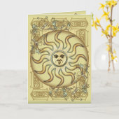 Carte de voeux de symbole de Sun (Fleur jaune)